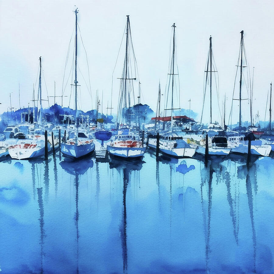 Boat Reflections Digital Art by Rick Perkins Boat Reflections Digital Art by Rick Perkins