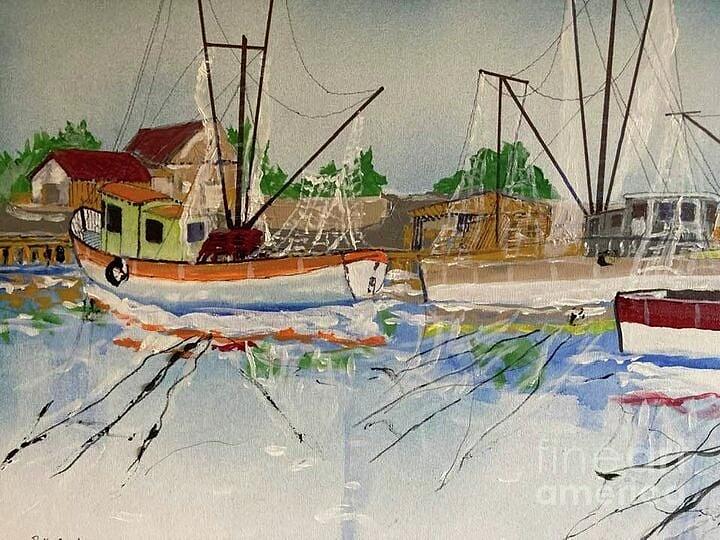 Boats uno Painting by Patrick Grills