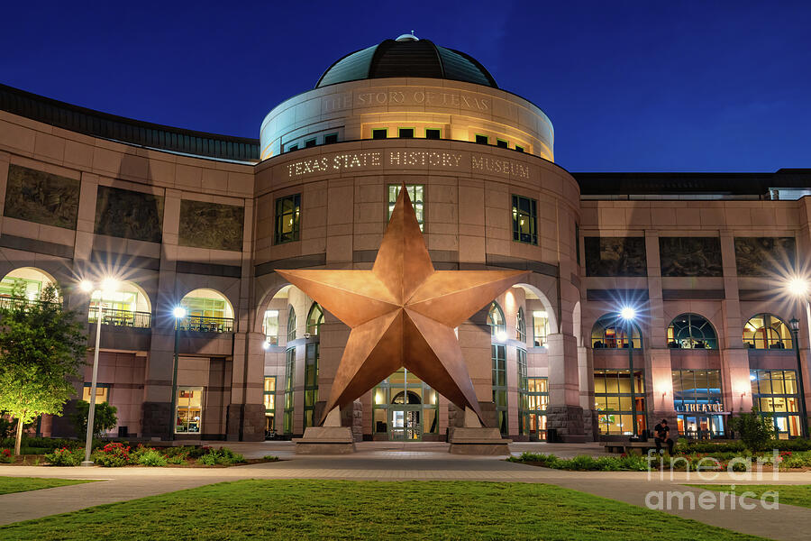 Bob Bullock Museum at Texas Capitol Mall Night 2 Photograph by Bee ...