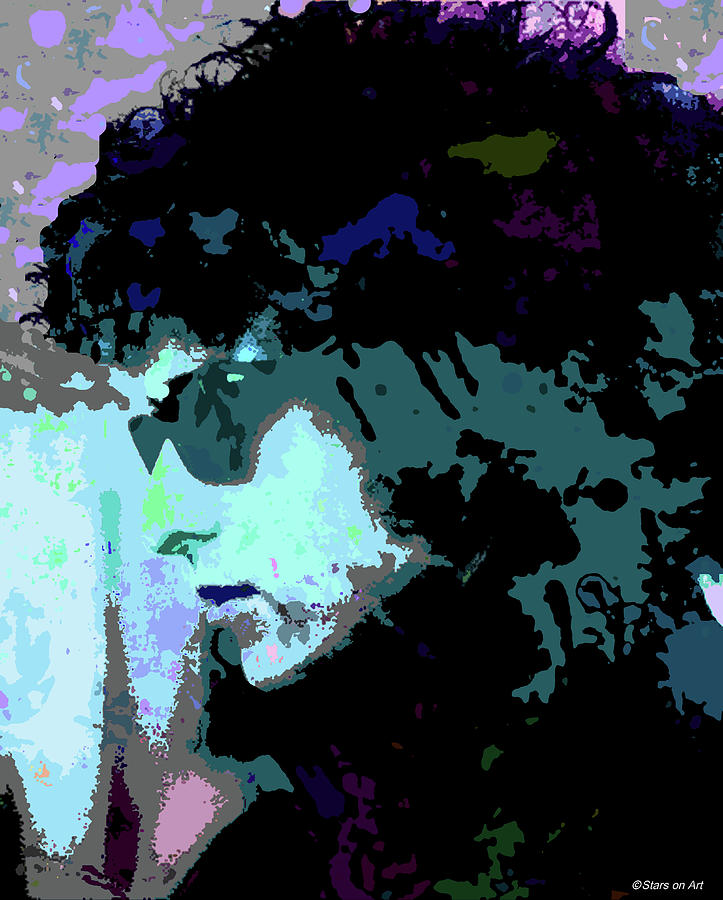 Music Digital Art - Bob Dylan -3 psychedelic portrait by Movie World Posters