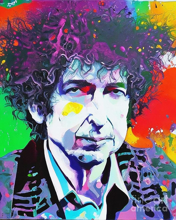 Bob Dylan Abstract Art Mixed Media by Lisa Von - Fine Art America