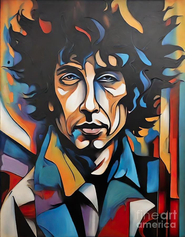 Bob Dylan Digital Art - Bob Dylan Abstract by Movie World Posters