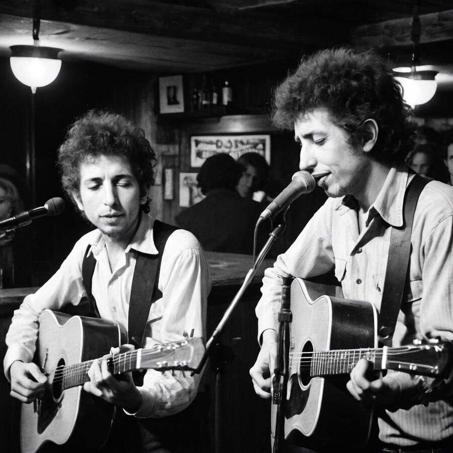 Bob Dylan and His Brother David Zimmererman at the Woodshed Bar ...