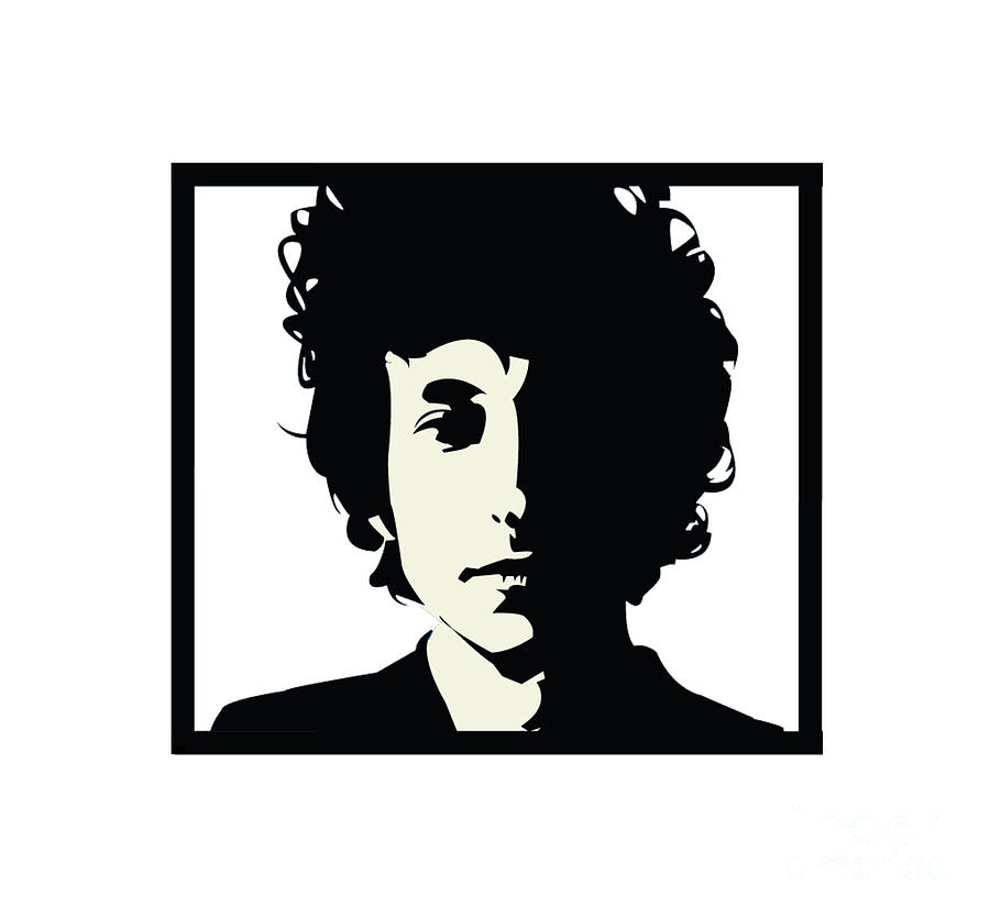 Bob Dylan Digital Art - Bob Dylan Black and White by Upick Kirao