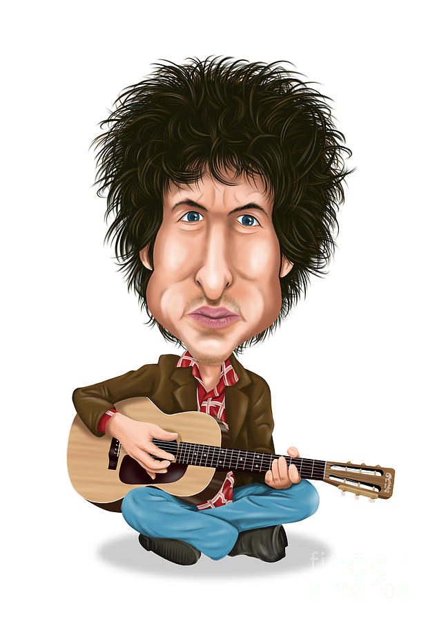 Bob Dylan Caricature Digital Art By Tensgraphy