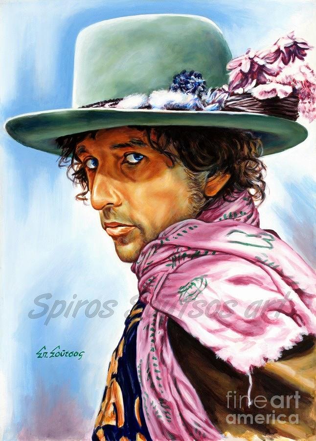 Bob Dylan Original Portrait Painting Painting by Star Portraits Art