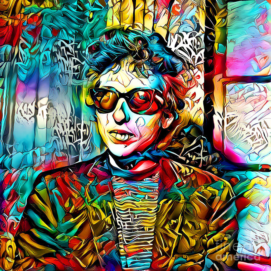 Bob Dylan Psychedelic 60s Like A Rolling Stone 20201230 square Photograph by Wingsdomain Art and Photography