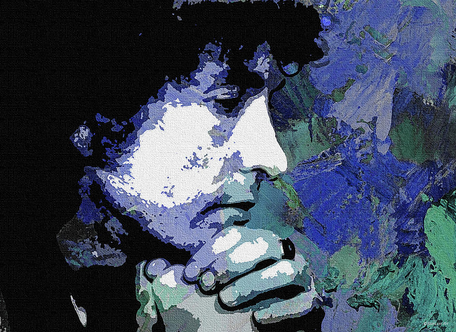 Music Digital Art - Bob Dylan psychedelic portrait by Movie World Posters