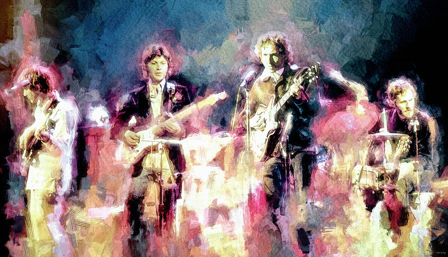 Bob Dylan with The Band Mixed Media by Mal Bray