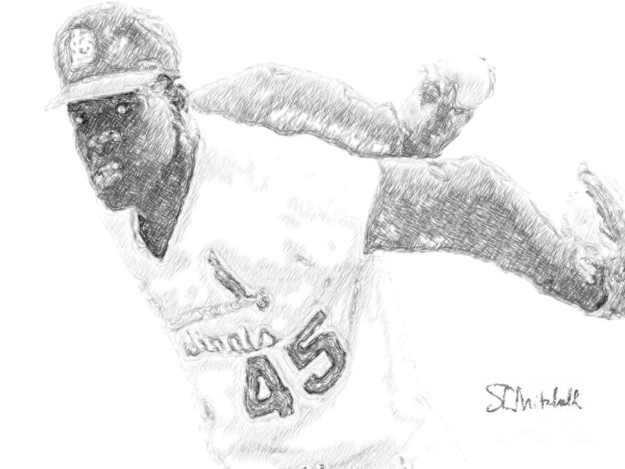 Bob Gibson Drawing by Steve Mitchell