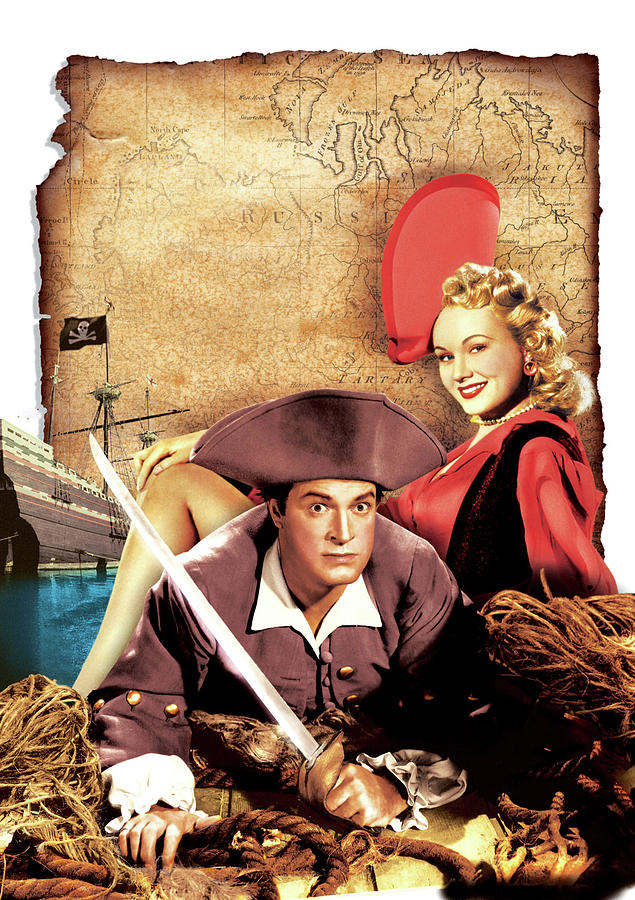 BOB HOPE and VIRGINIA MAYO in THE PRINCESS AND THE PIRATE -1944-, directed by DAVID BUTLER. Photograph by Album BOB HOPE and VIRGINIA MAYO in THE PRINCESS AND THE PIRATE -1944-, directed by DAVID BUTLER. Photograph by Album