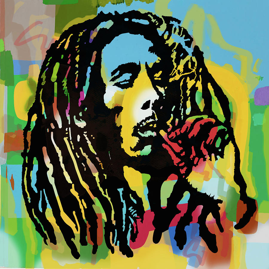 Portrait Mixed Media - Bob Marley  -  pop arts poser  1 by Kim Wang