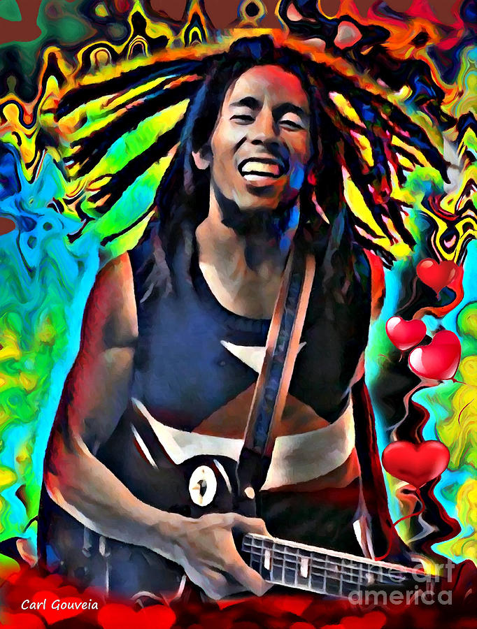 Bob Marley  1 Love Mixed Media by Carl Gouveia