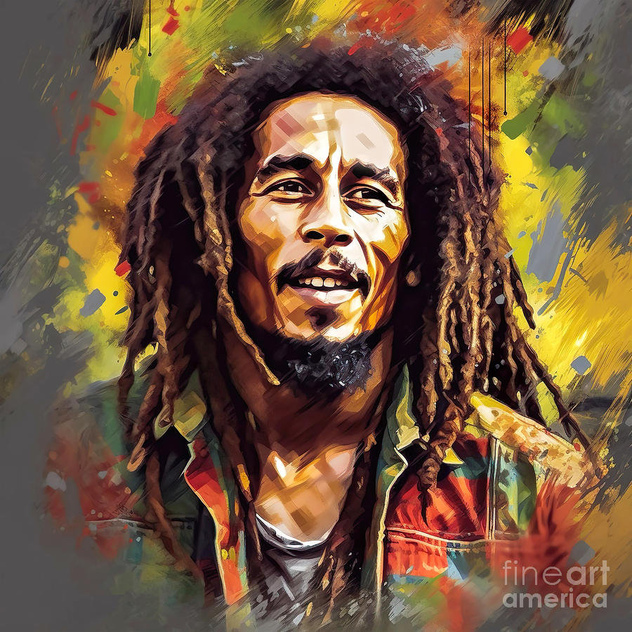 Bob Marley 5 Painting by Mark Ashkenazi - Fine Art America