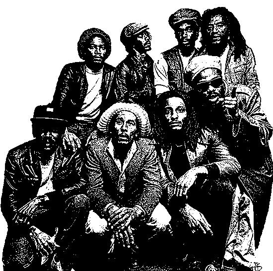 Bob Marley and the Wailers Vector Digital Art by Bob Smerecki