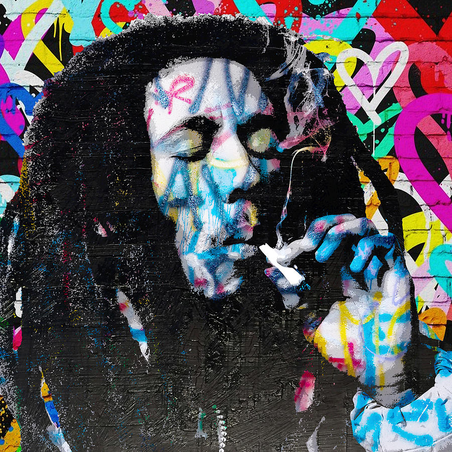Bob Marley Graffiti Reggae Pop Art Painting