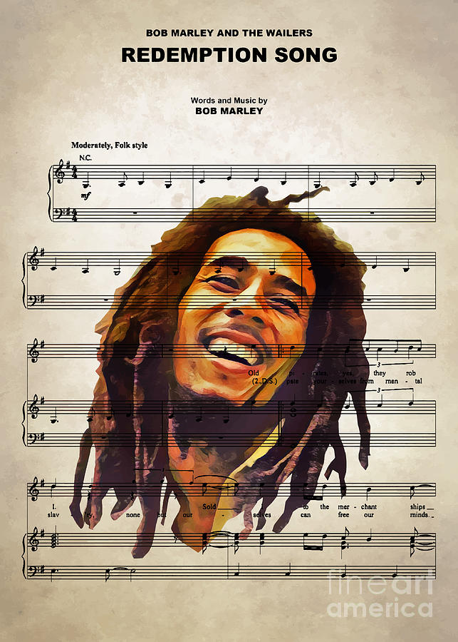 Bob Marley Digital Art - Bob Marley - Redemption Song by Bo Kev