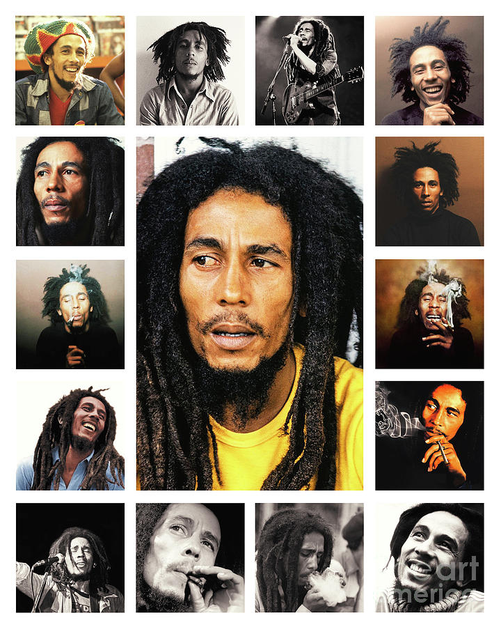 Bob Marley The Jamaican Singer Art Collage Digital Art by GnG Bros