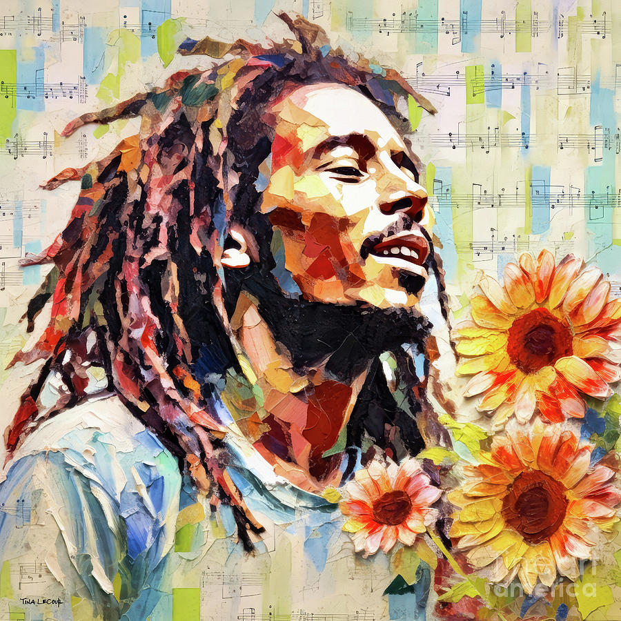 Bob Marley Painting by Tina LeCour