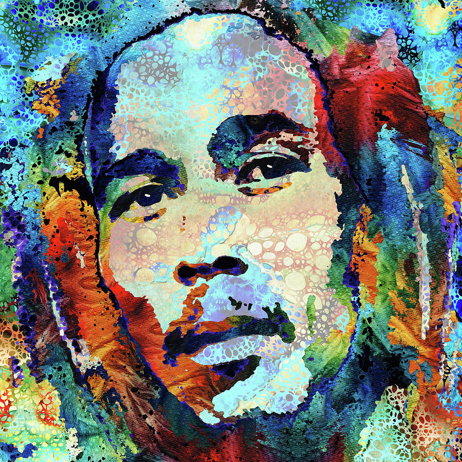 Bob Marley Painting - Bob Marley Tribute - Hidden Gem - Sharon Cummings by Sharon Cummings Bob Marley Painting - Bob Marley Tribute - Hidden Gem - Sharon Cummings by Sharon Cummings