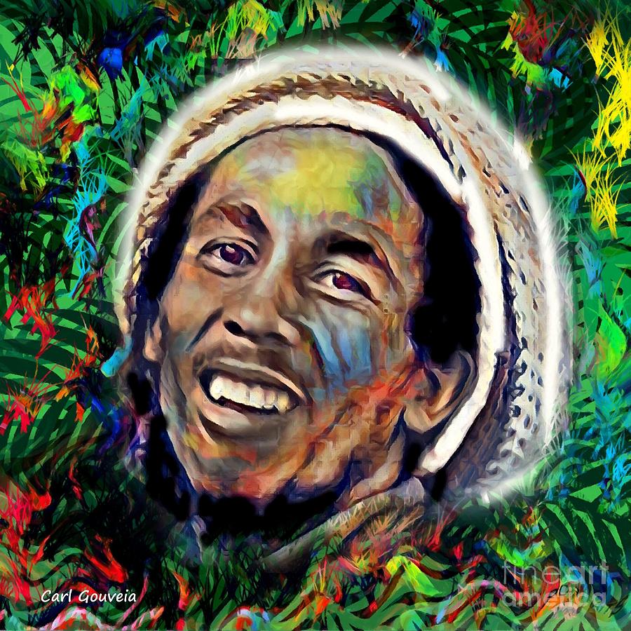 Bob Marley  Art Mixed Media by Carl Gouveia