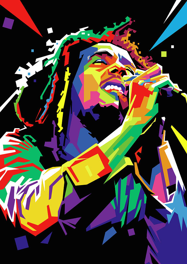 Bob Marley Digital Art - Bob Marley Wpap Pop Art by Ahmad Nusyirwan