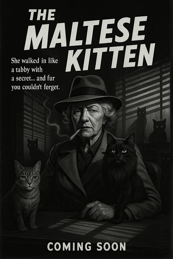 Bob Orsillo The Maltese Kitten Fine Art Movie Poster Noir Mystery with Cats Mixed Media by Bob Orsillo Bob Orsillo The Maltese Kitten Fine Art Movie Poster Noir Mystery with Cats Mixed Media by Bob Orsillo