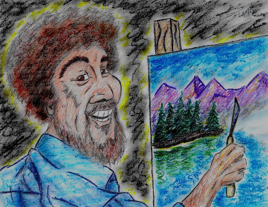 Bob Ross Cartoon Drawing by Bryant Lamb - Fine Art America