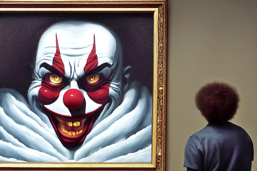 Fantasy Digital Art - Bob Ross Explores The Dark Side Of Happy Clowns by Ron Weathers