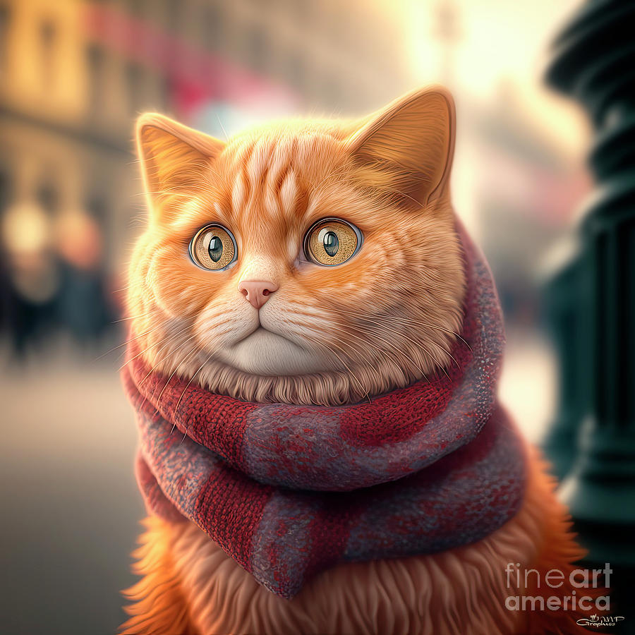 Bob the Street Cat Digital Art by Jutta Maria Pusl