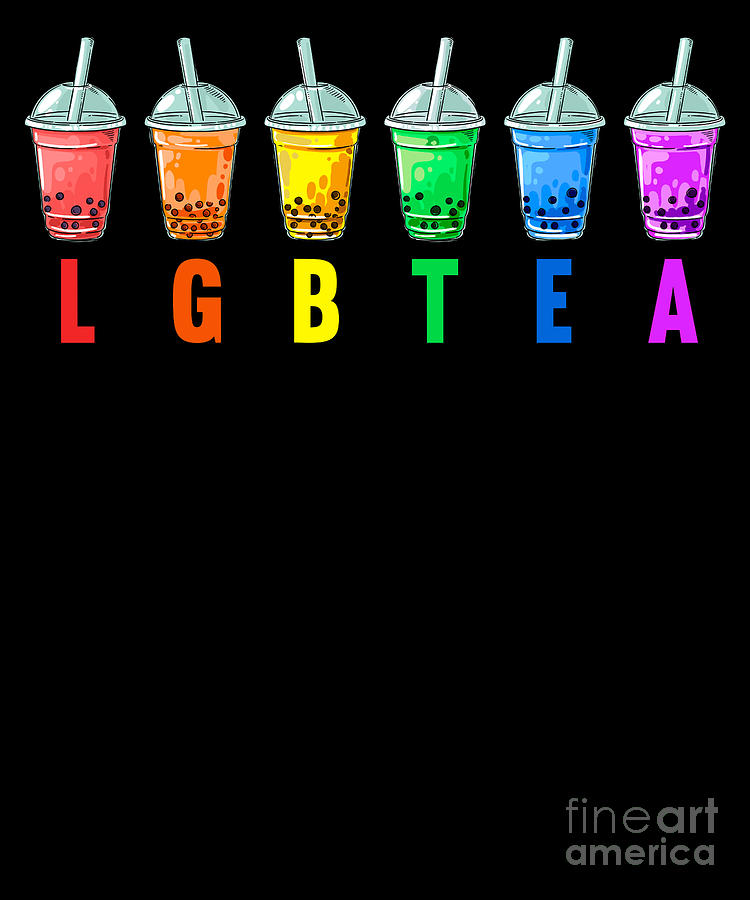 Boba Tea Lgbtea Lgbt Pride Rainbow Digital Art By Yestic