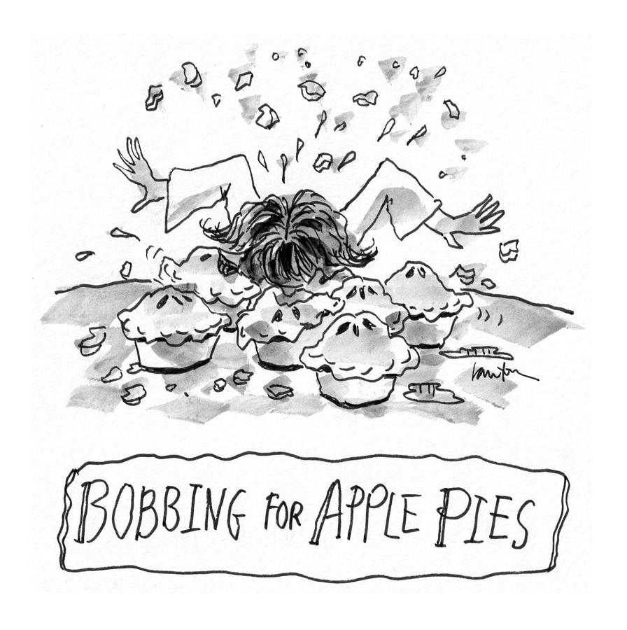 Bobbing for Apple Pies Drawing by Mary Lawton