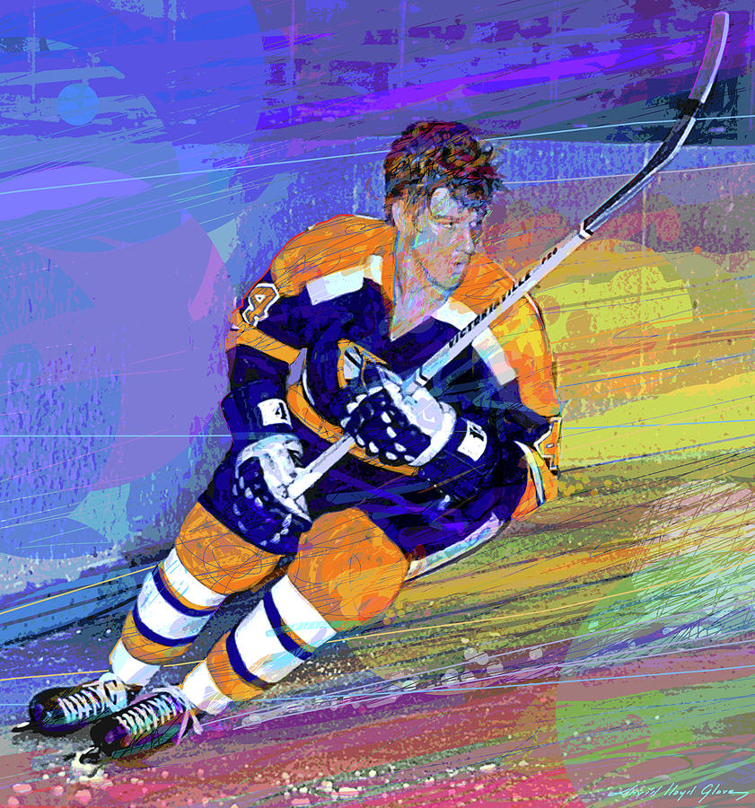 Bobby Orr Boston Bruins Painting by David Lloyd Glover