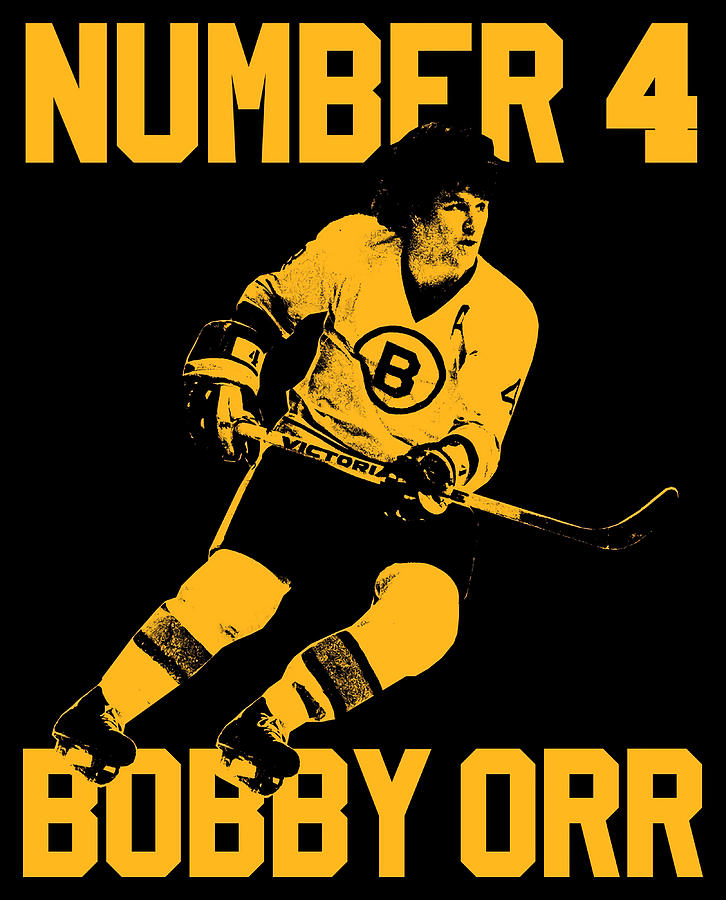 Bobby Orr Number 4 The Yellow Stencil Poster Painting by Harris Davies ...