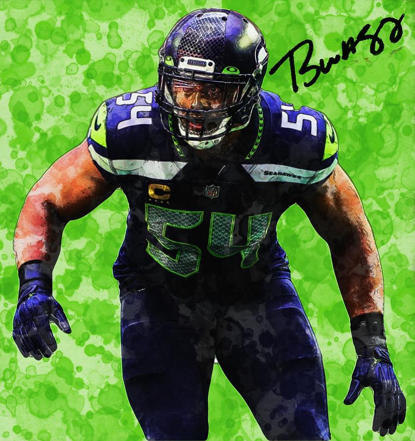 Bobby Wagner Seahawks LB Sketch Digital Art by Bob Smerecki - Pixels