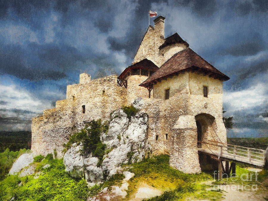 Bobolice Castle, Poland Digital Art by Jerzy Czyz