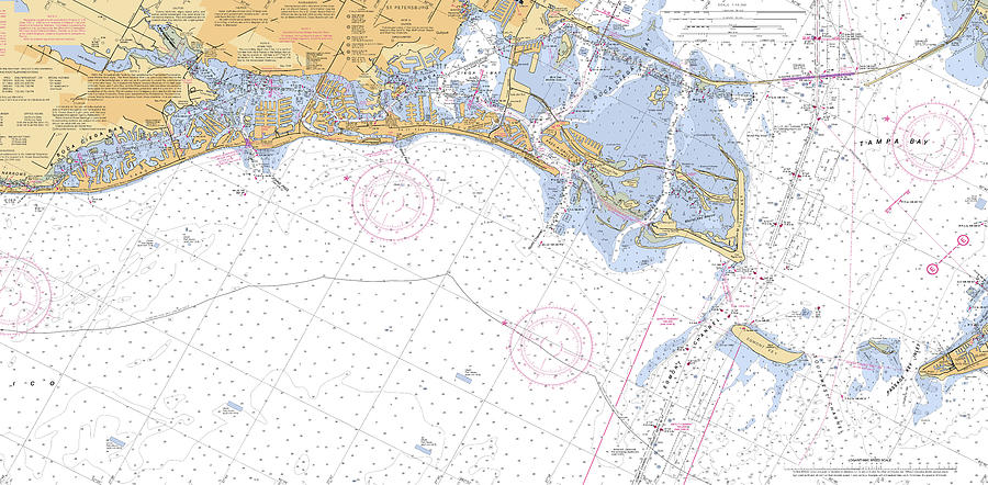 Boca Ciega Bay Florida, NOAA Chart 11411 Digital Art by Nautical Chartworks