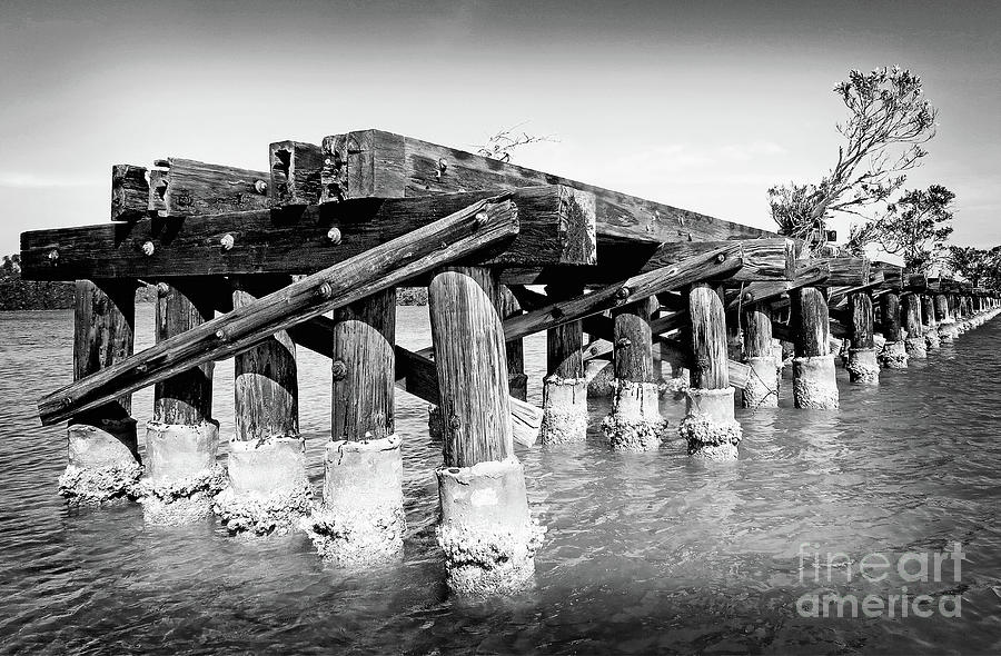 Boca Grande Bridge BW Photograph by Chris Andruskiewicz
