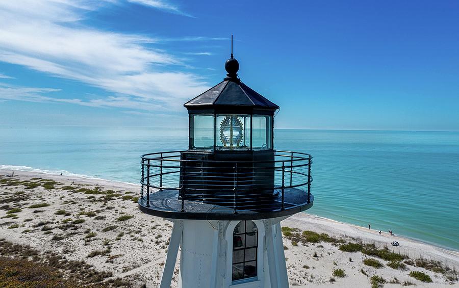 Boca Grande Entrance Rear Range Lighthouse Lantern Room Clear Day Photograph by Ron Wiltse