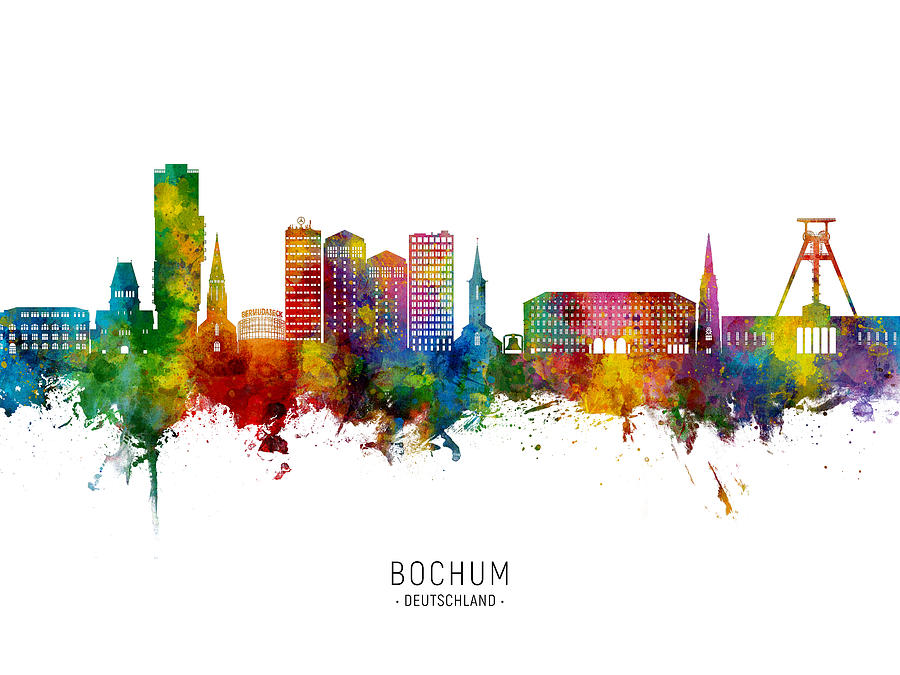Bochum Germany Skyline #36 Digital Art by Michael Tompsett