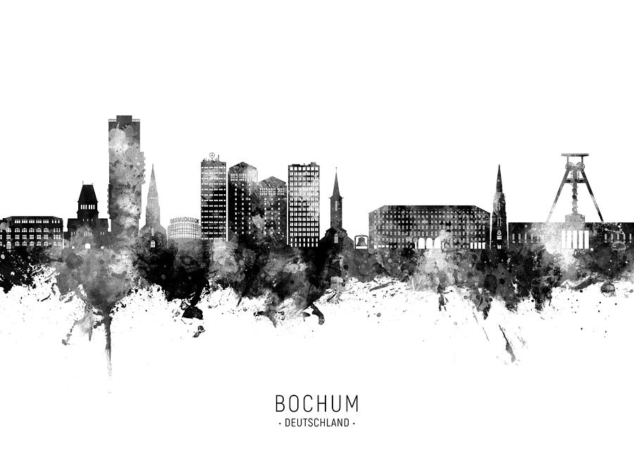 Bochum Germany Skyline #37 Digital Art by Michael Tompsett