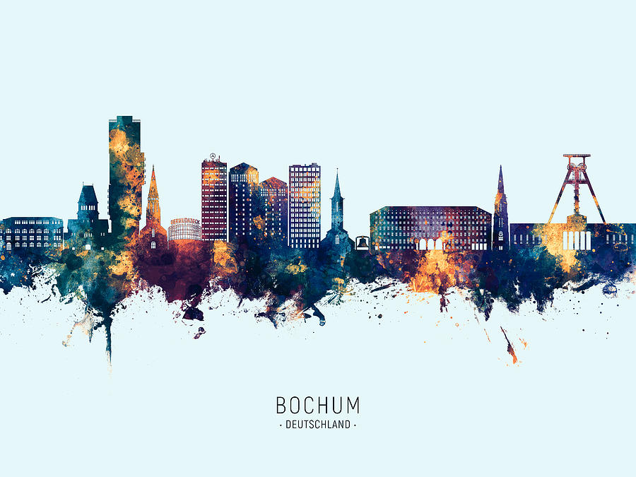 Bochum Germany Skyline #39 Digital Art by Michael Tompsett