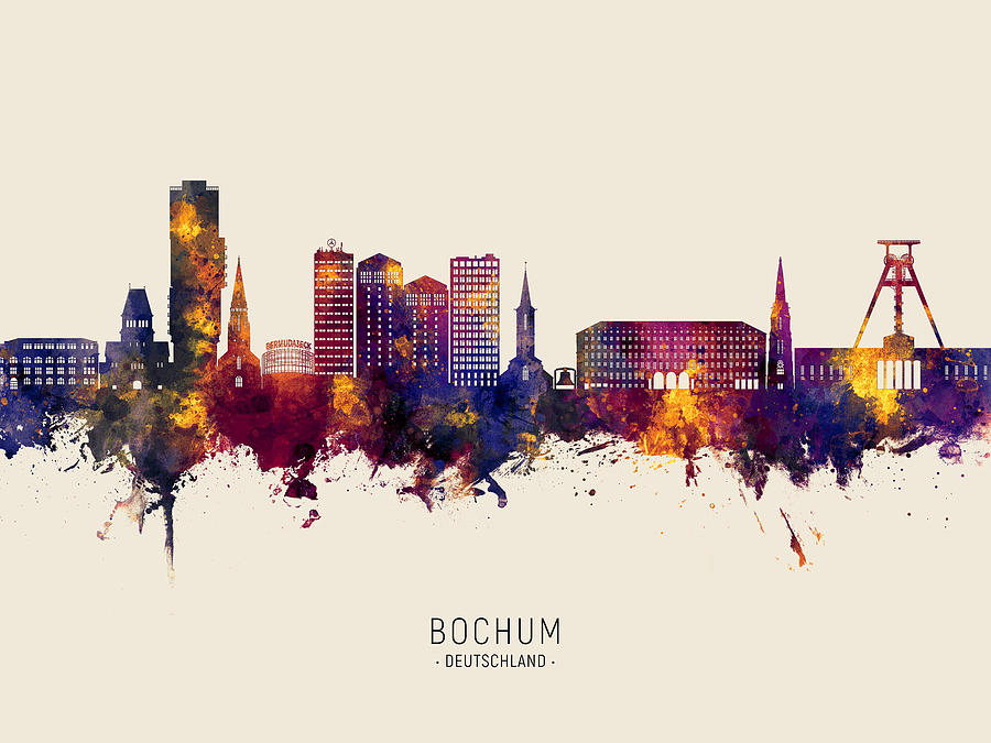 Bochum Germany Skyline 41 Digital Art by Michael Tompsett Fine Art