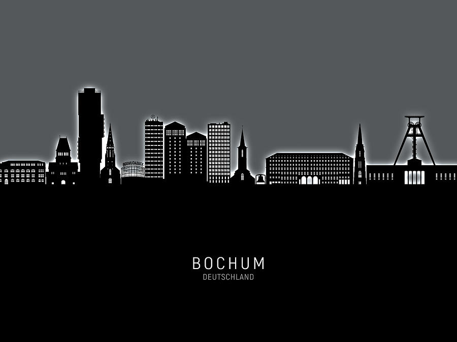 Bochum Germany Skyline #50 Digital Art by Michael Tompsett