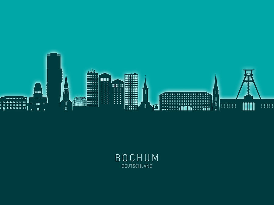 Bochum Germany Skyline #51 Digital Art by Michael Tompsett