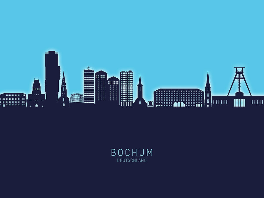Bochum Germany Skyline #52 Digital Art by Michael Tompsett