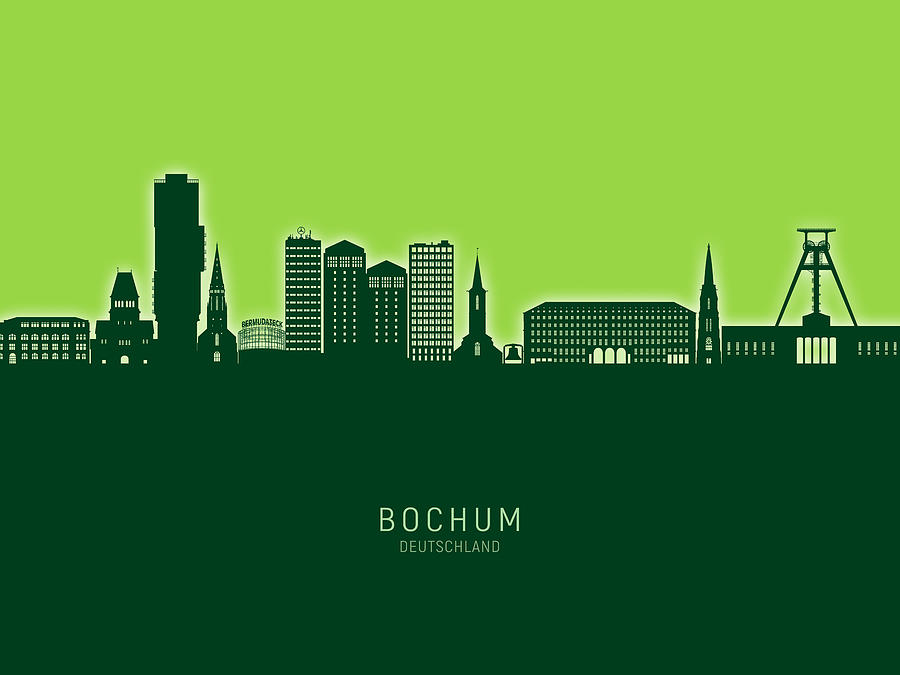Bochum Germany Skyline #53 Digital Art by Michael Tompsett