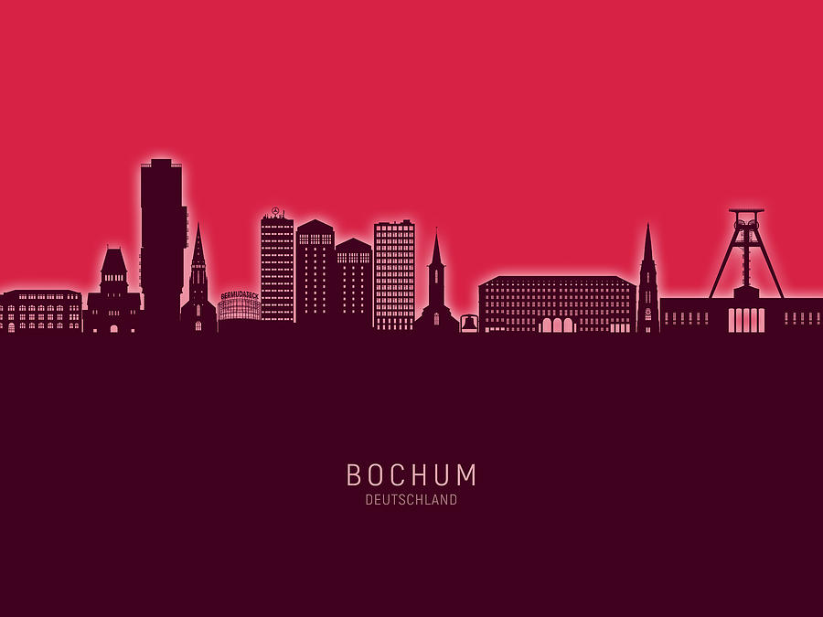 Bochum Germany Skyline #55 Digital Art by Michael Tompsett