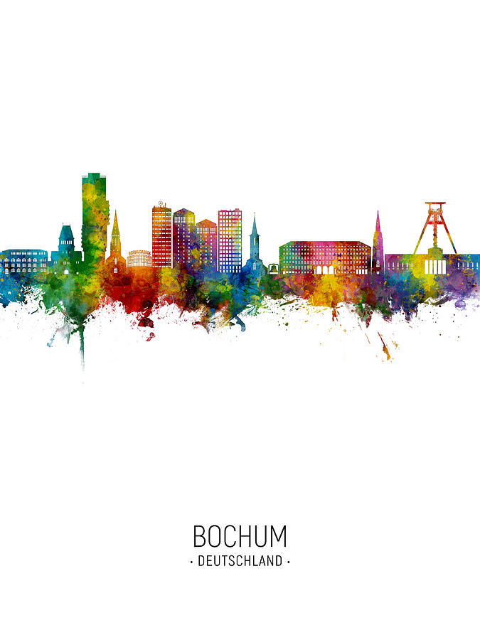 Bochum Germany Skyline #58 Digital Art by Michael Tompsett