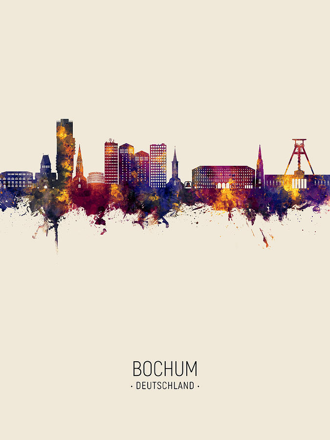 Bochum Germany Skyline #59 Digital Art by Michael Tompsett
